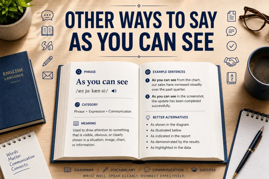 other ways to say as you can see