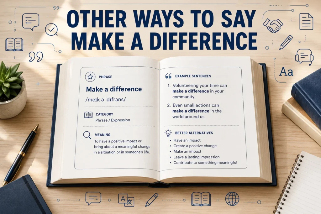 other ways to say make a difference
