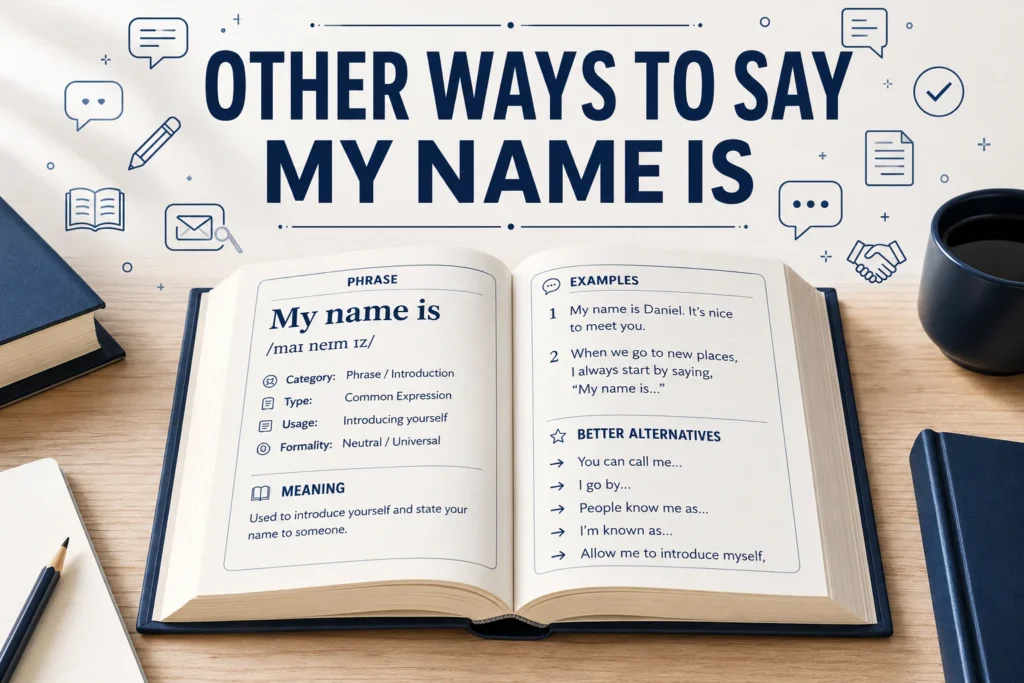 other ways to say my name is