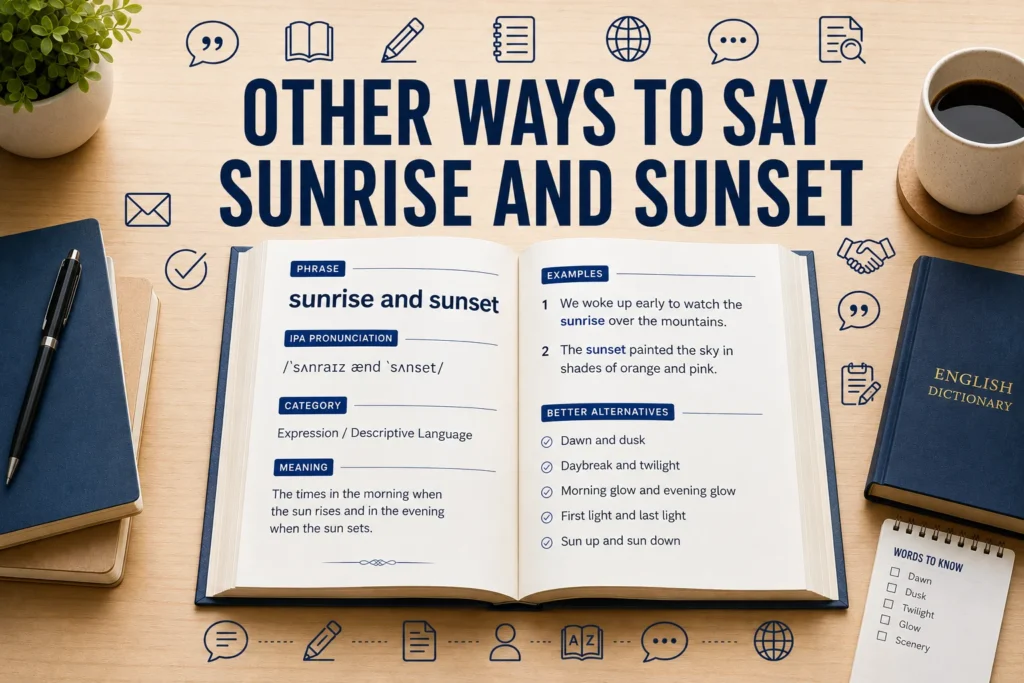 other ways to say sunrise and sunset