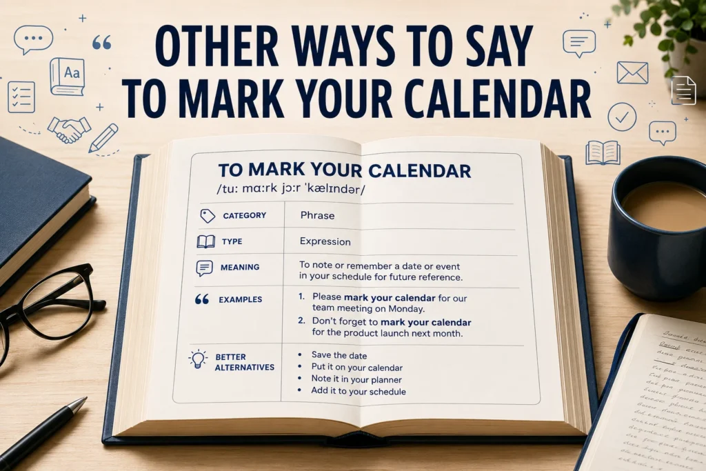 other ways to say to mark your calendar