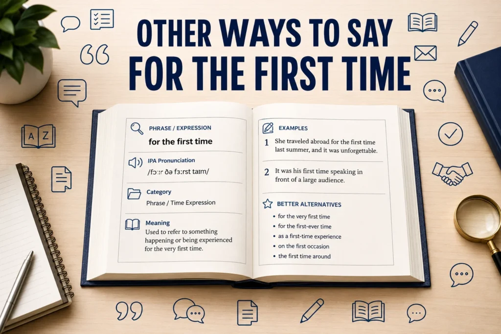 other ways to say for the first time
