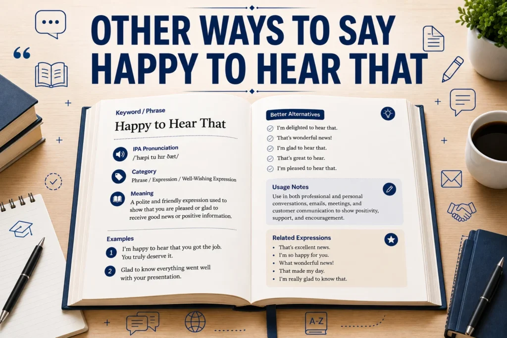 other ways to say happy to hear that