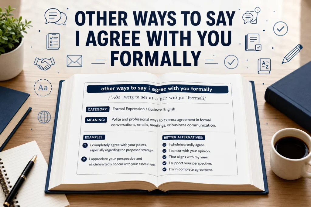 other ways to say i agree with you formally
