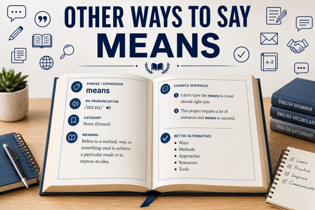 Other Ways to Say “Means”: Professional & Polite Alternatives in 2026