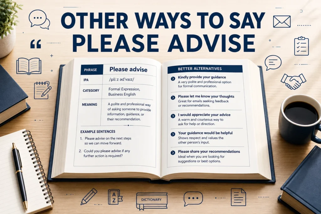 other ways to say please advise
