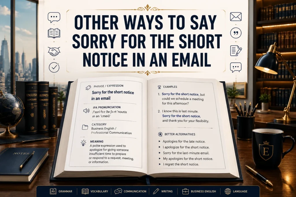 50 Other Ways to Say “Sorry for the Short Notice” in an Email: Professional & Polite Alternatives in 2026