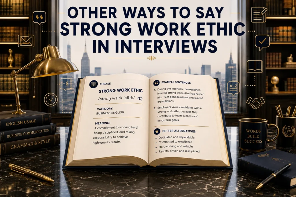 other ways to say strong work ethic in interviews