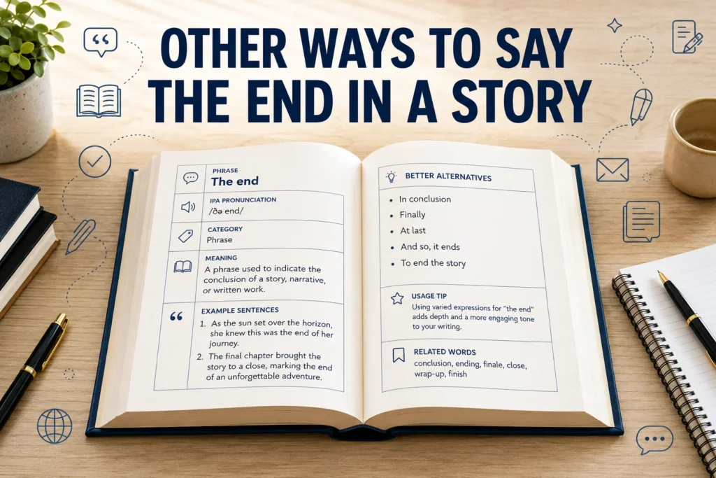 other ways to say the end in a story