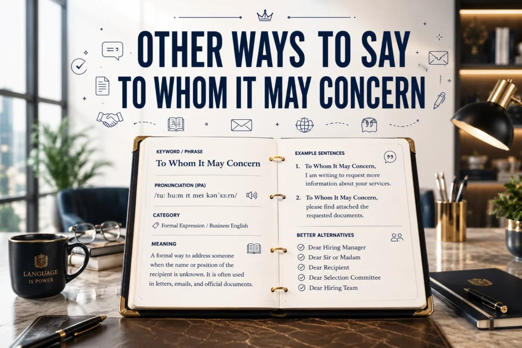 Other Ways to Say “To Whom It May Concern”: Professional & Polite Alternatives in 2026