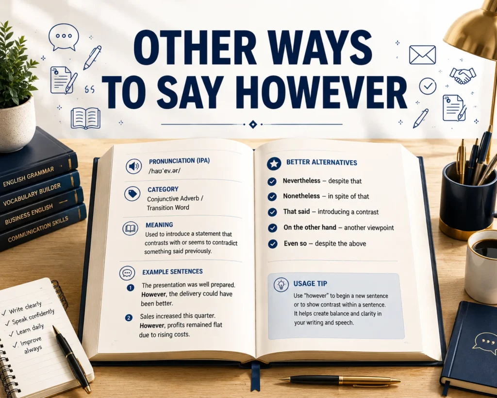 Other Ways to Say However:Professional & Polite Alternatives