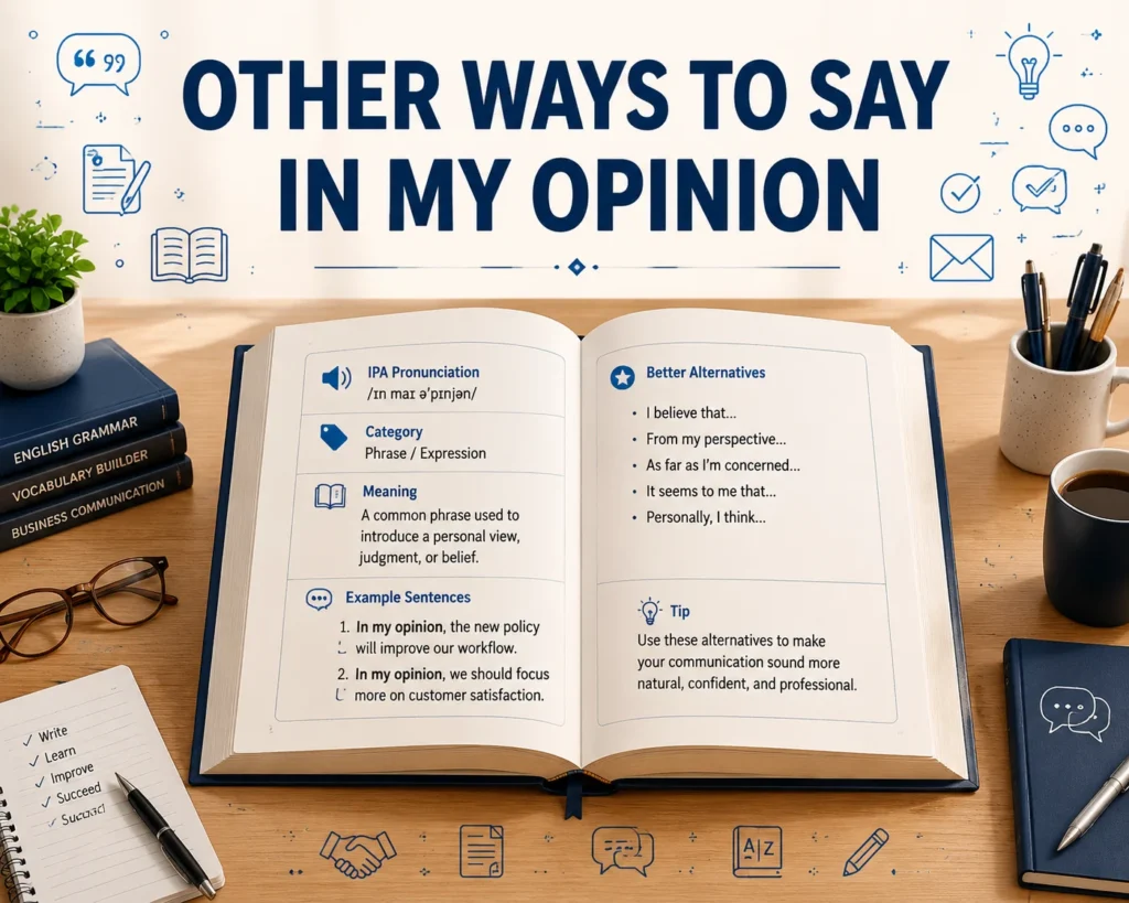other ways to say in my opinion