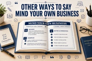 other ways to say mind your own business