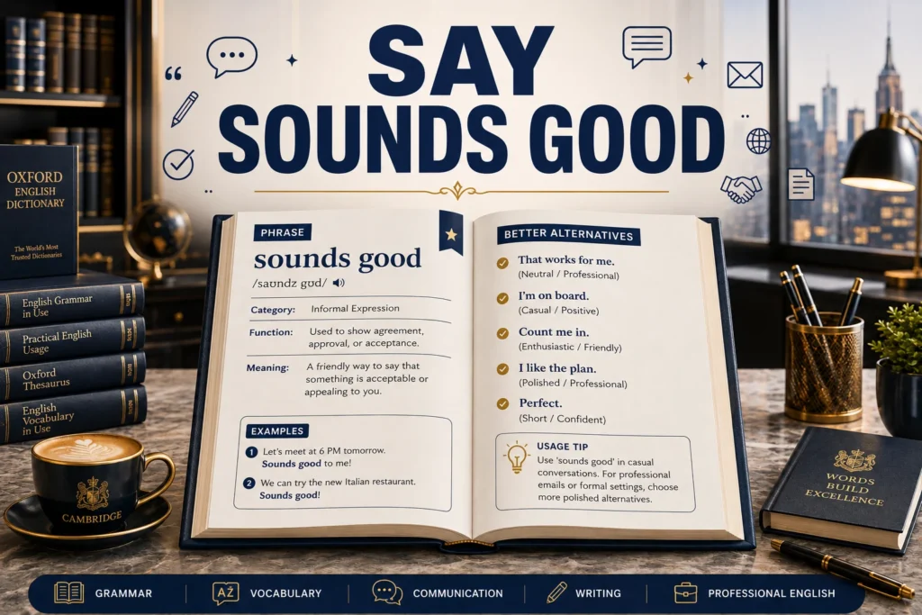 say sounds good