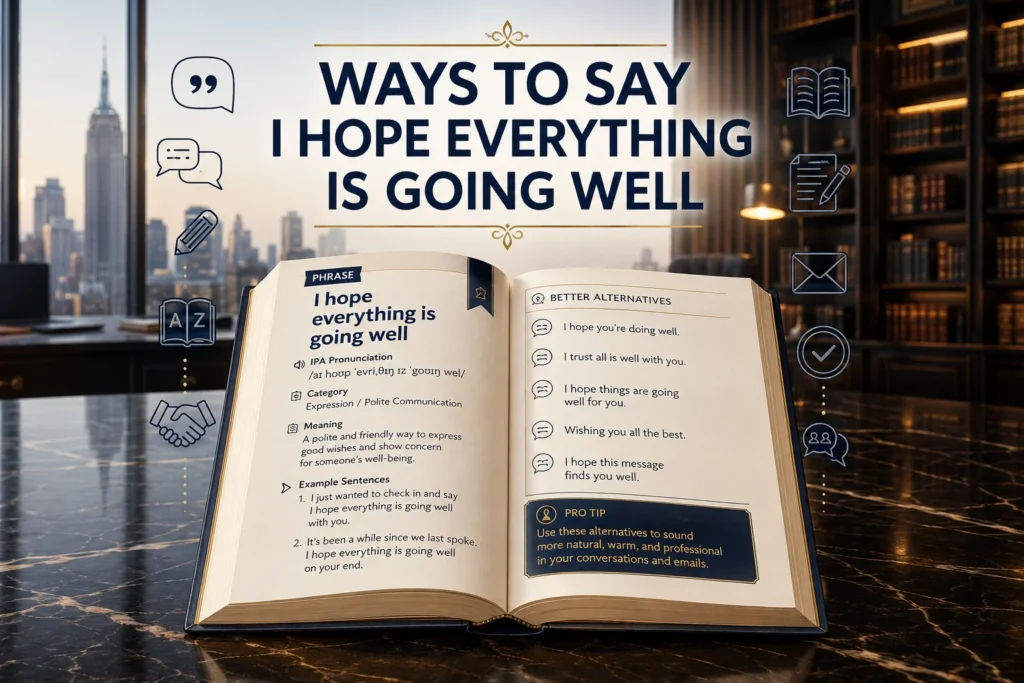 ways to say i hope everything is going well