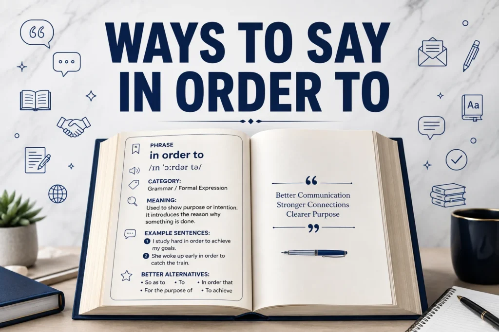 ways to say in order to