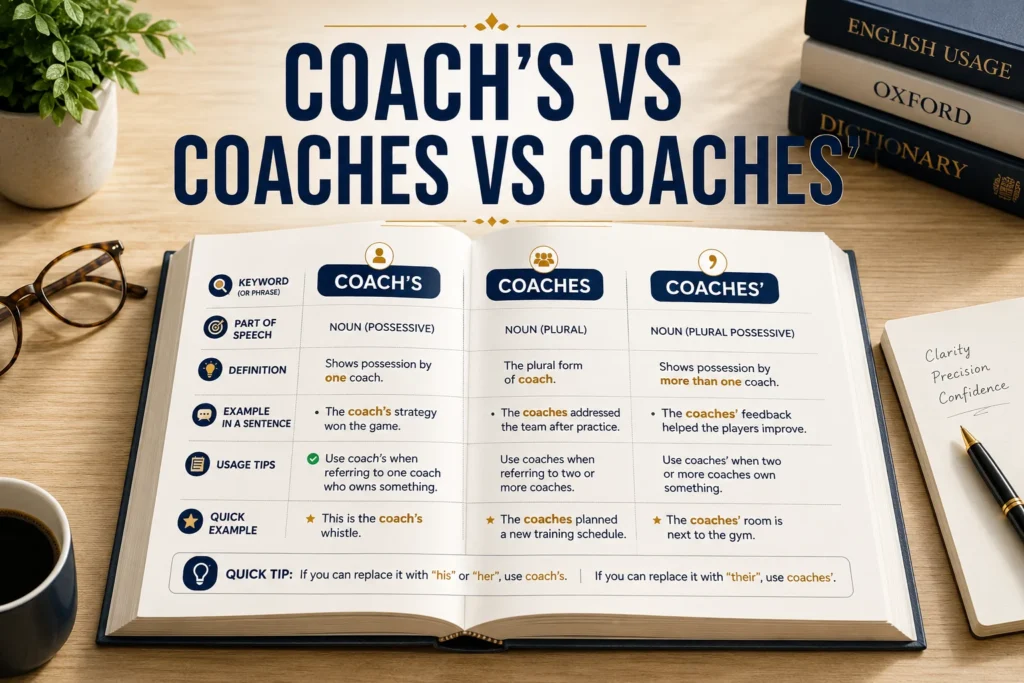 Other Coach’s vs Coaches vs Coaches’Professional & Polite Alternatives