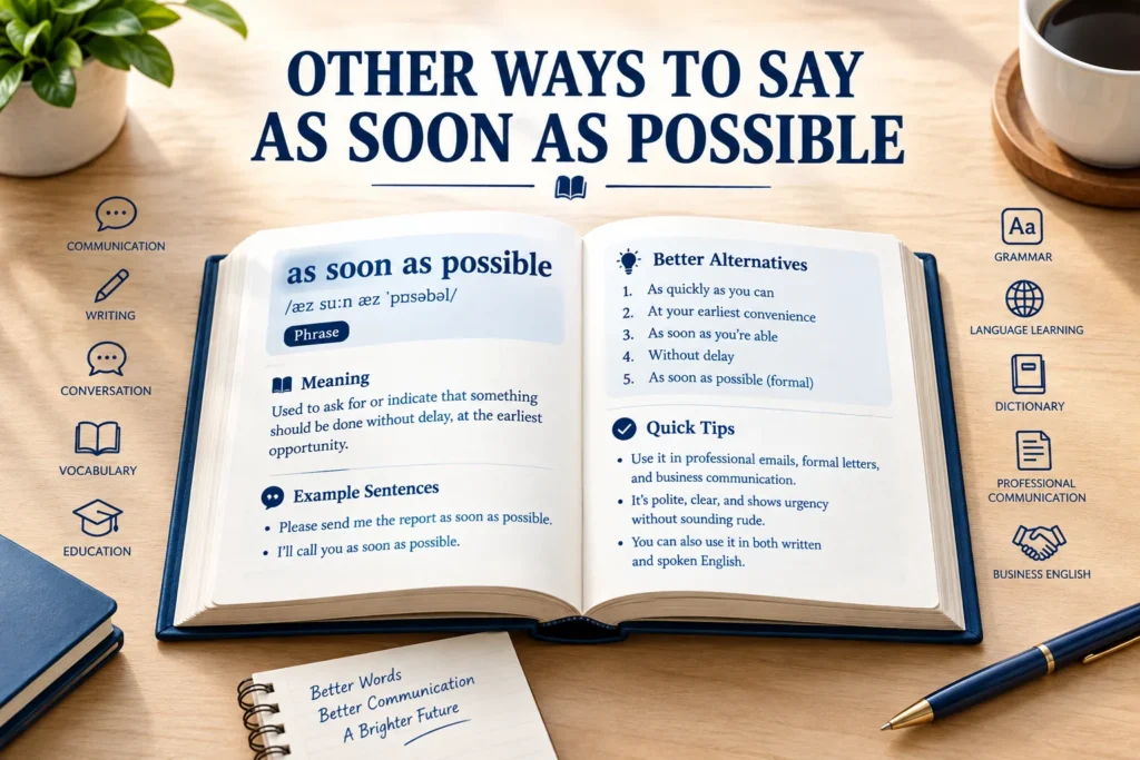 other ways to say as soon as possible