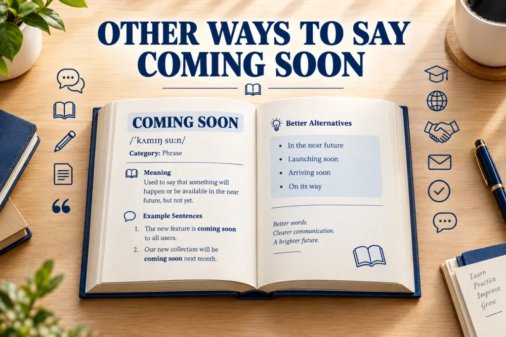 Other Ways to Say Coming Soon Professional & Polite Alternatives