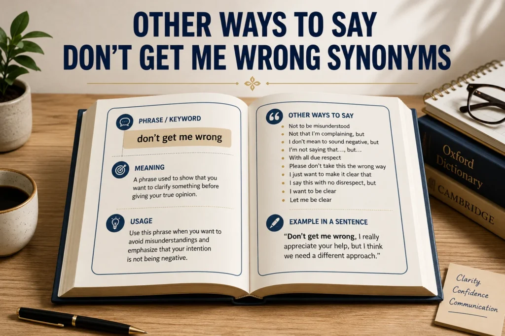 Other Ways to Say Don’t Get Me Wrong Synonyms Professional & Polite Alternatives