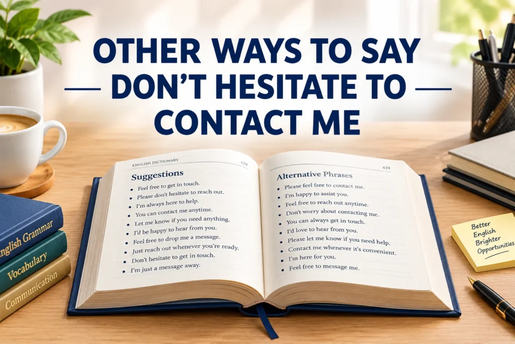 Other Ways to Say Don’t Hesitate to Contact Me Professional & Polite Alternatives