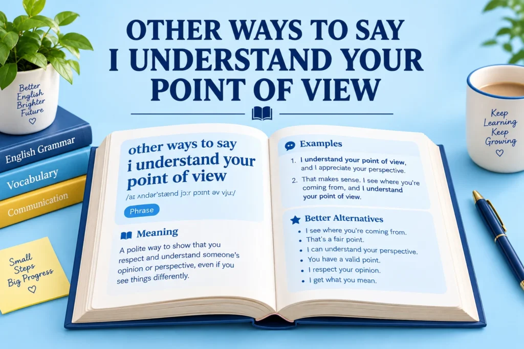 Other Ways to Say I Understand Your Point of View Professional & Polite Alternatives