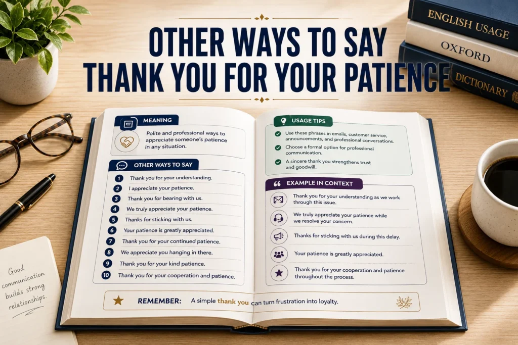 Other Ways to Say Thank You for Your Patience Professional & Polite Alternatives
