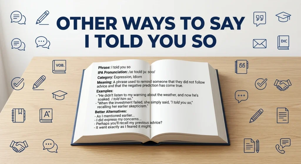 Other Ways to Say I Told You So Professional & Polite Alternatives 