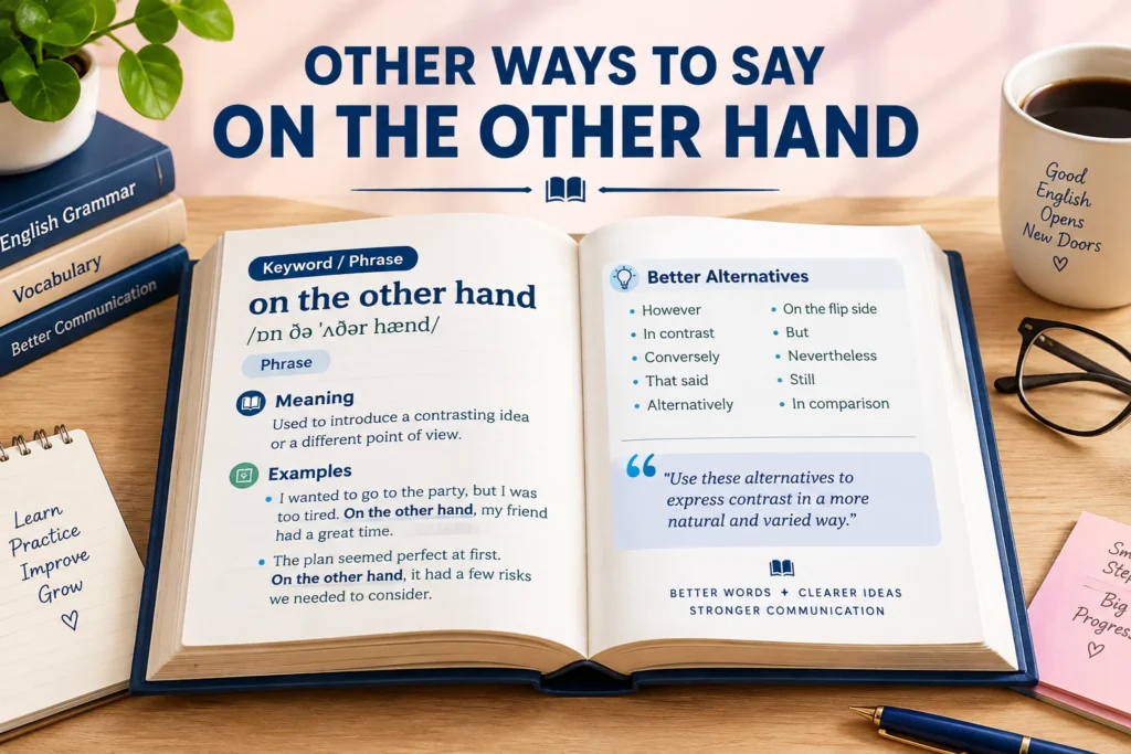 Other Ways to Say On the Other Hand Professional & Polite Alternatives