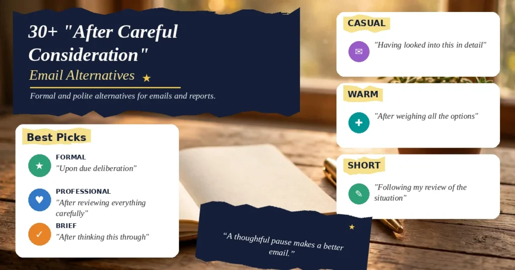 30+ "After Careful Consideration" Email Alternatives