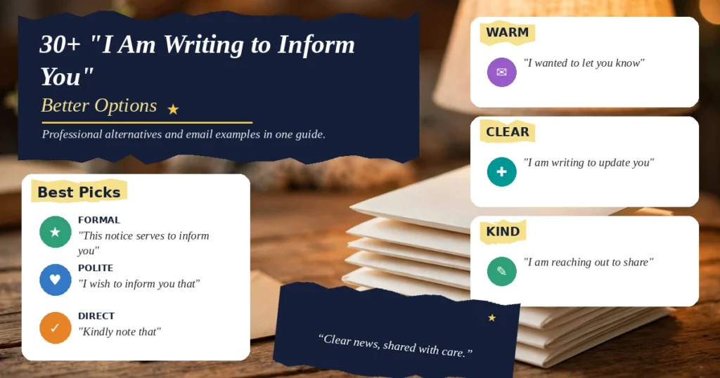 30+ "I Am Writing to Inform You" Better Options
