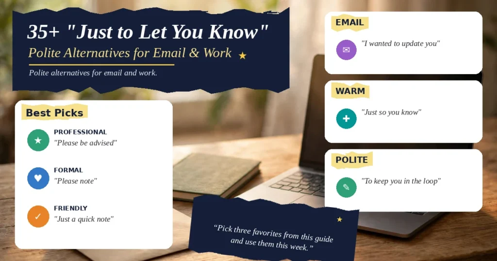 35+ "Just to Let You Know" Polite Alternatives