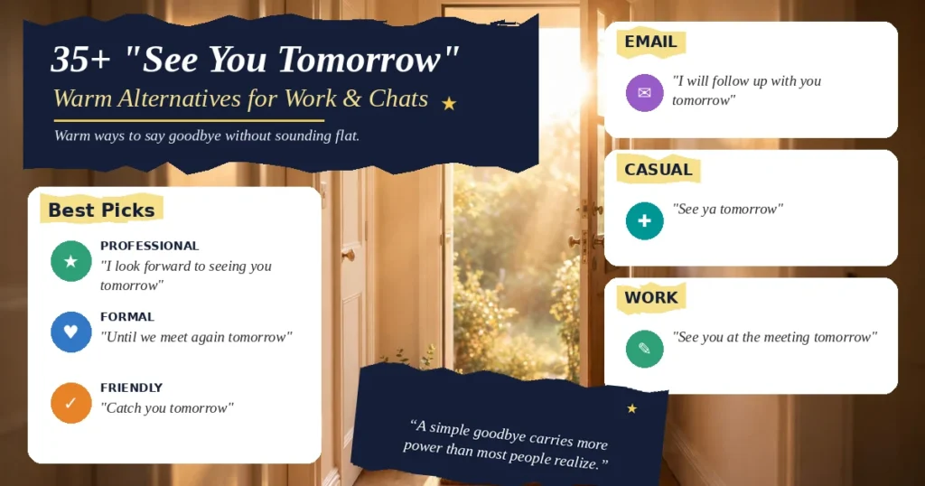35+ "See You Tomorrow" Warm Alternatives