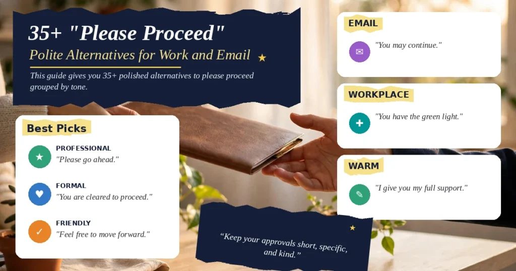 35+ "Please Proceed" Professional Alternatives (2026)