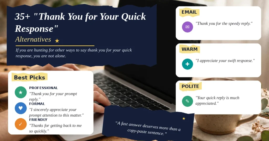 35+ "Thank You for Your Quick Response" Alternatives