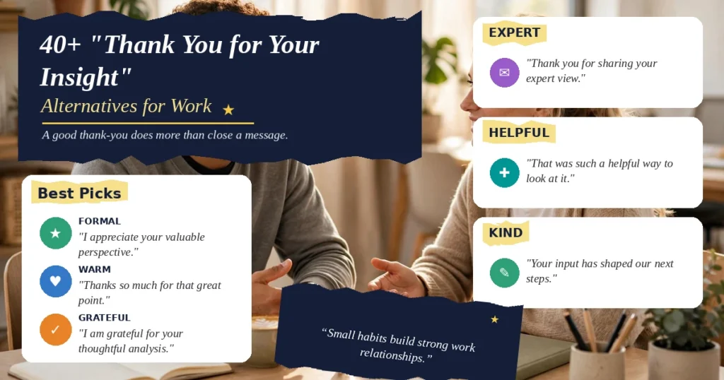40+ "Thank You for Your Insight" Alternatives for Work