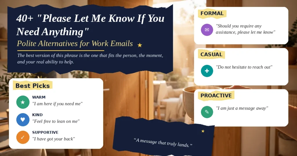 40+ "Please Let Me Know If You Need Anything" alternatives