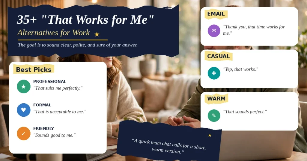 35+ "That Works for Me" Alternatives for Work