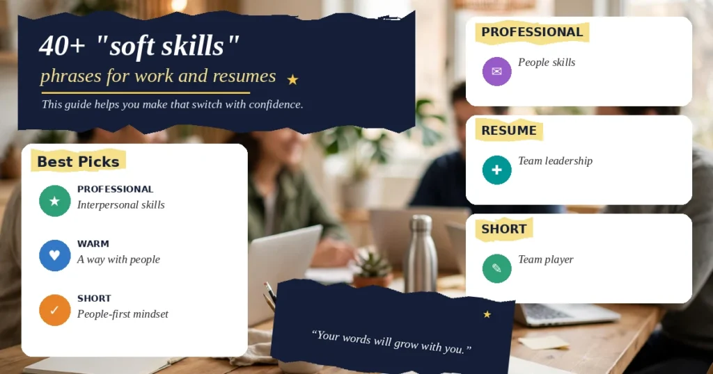 40+ "soft skills" phrases for work and resumes