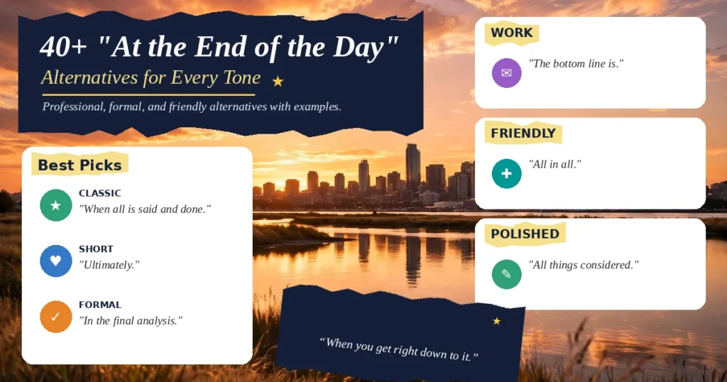 40+ “At the End of the Day” Alternatives for Every Tone