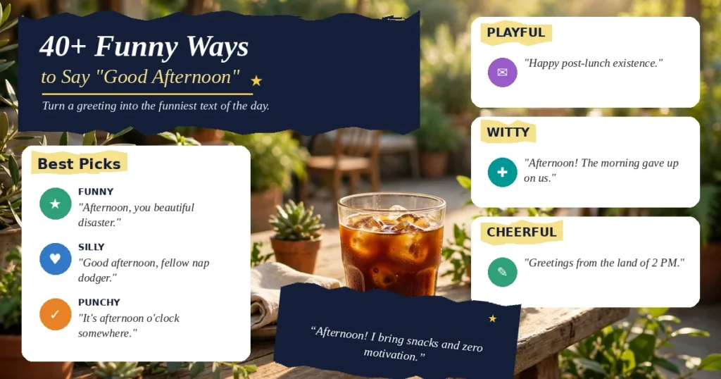 40+ Funny Ways to Say "Good Afternoon"