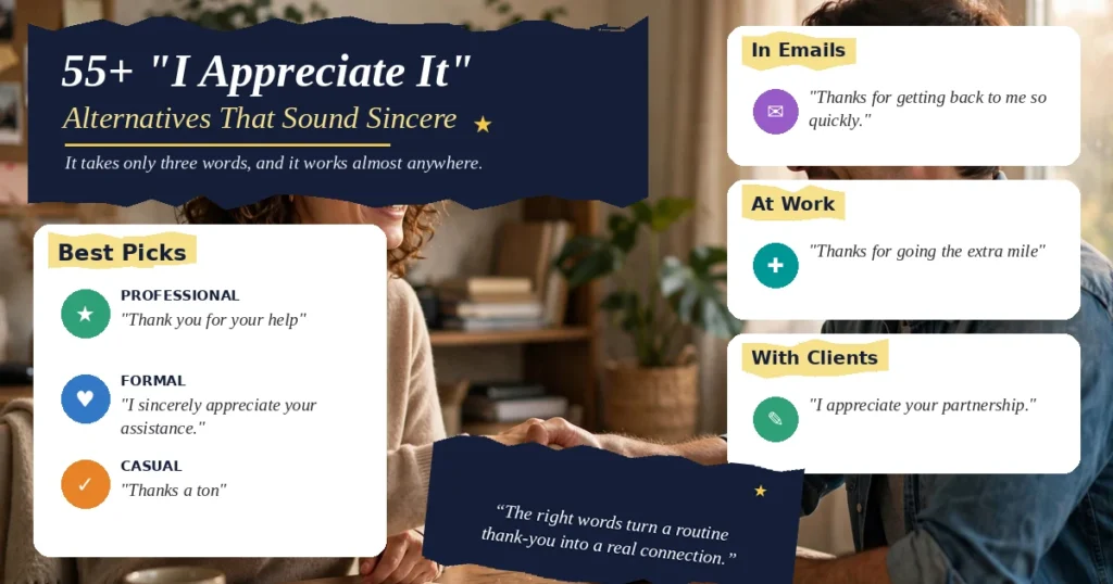 55+ “I Appreciate It” Alternatives That Sound Sincere