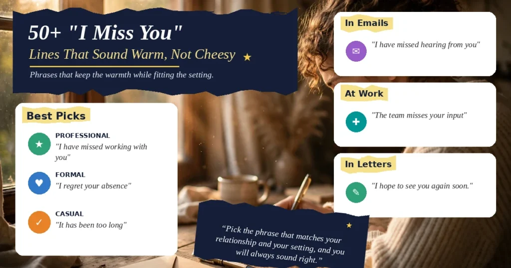 50+ “I Miss You” Lines That Sound Warm, Not Cheesy