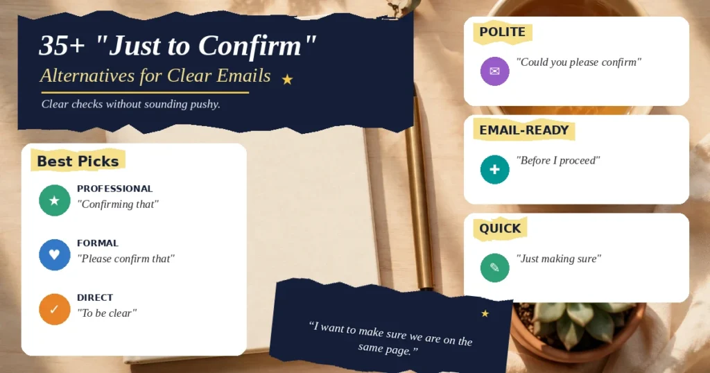 35+ "Just to Confirm" Alternatives for Clear Emails