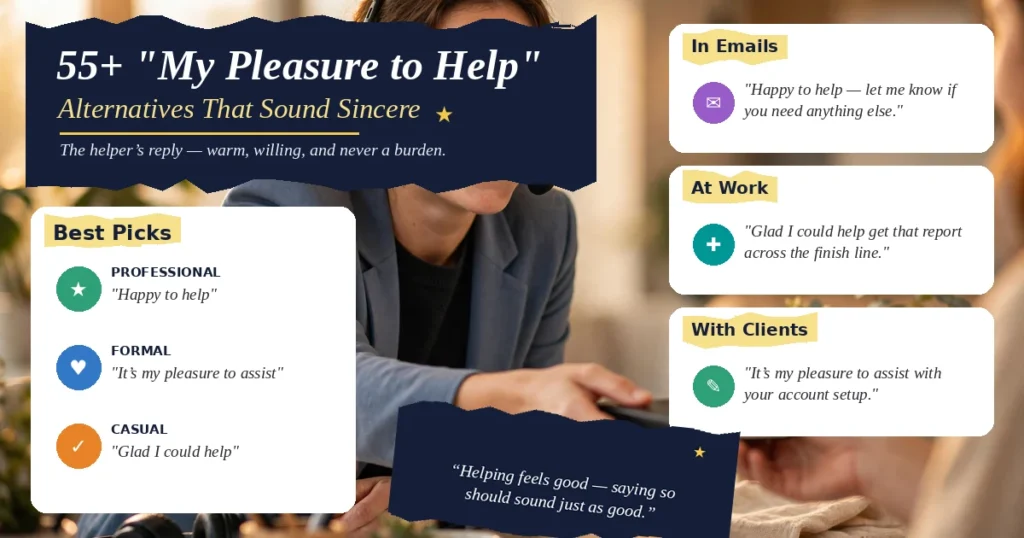 55+ “My Pleasure to Help” Alternatives That Sound Sincere