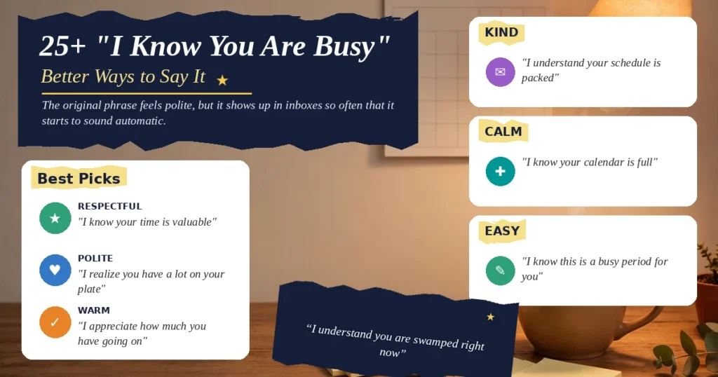 25+ "I Know You Are Busy" Better Ways to Say It
