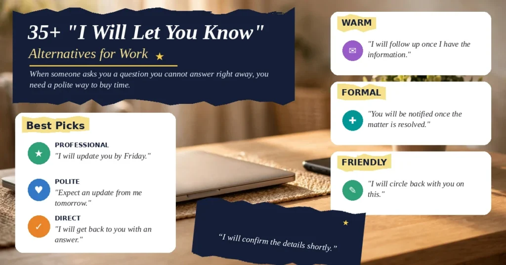 35+ "I Will Let You Know" Alternatives for Work