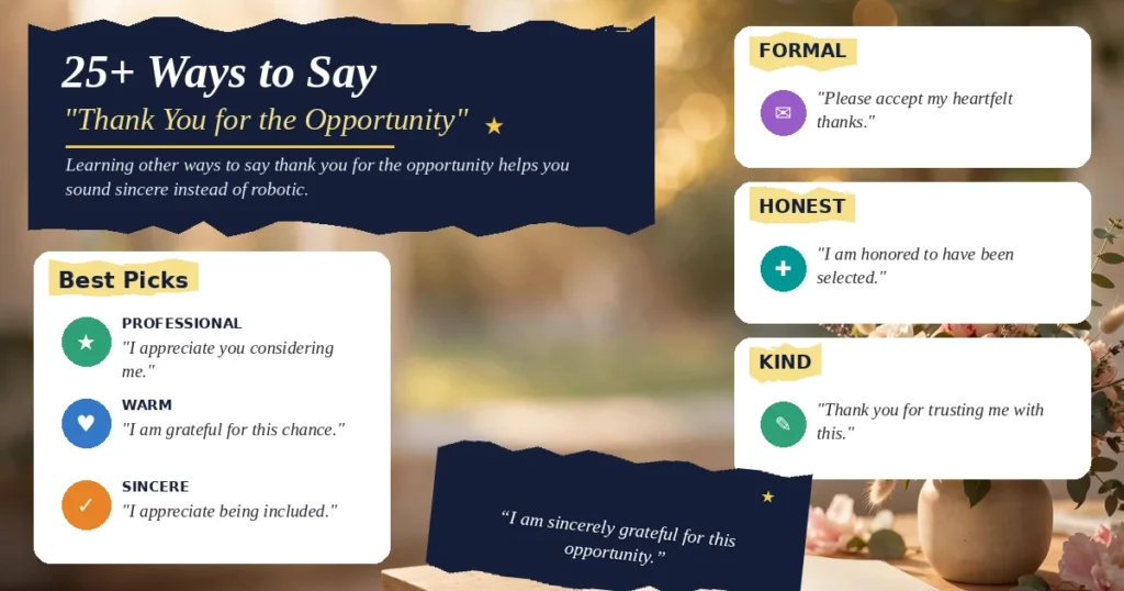 25+ Ways to Say "Thank You for the Opportunity"