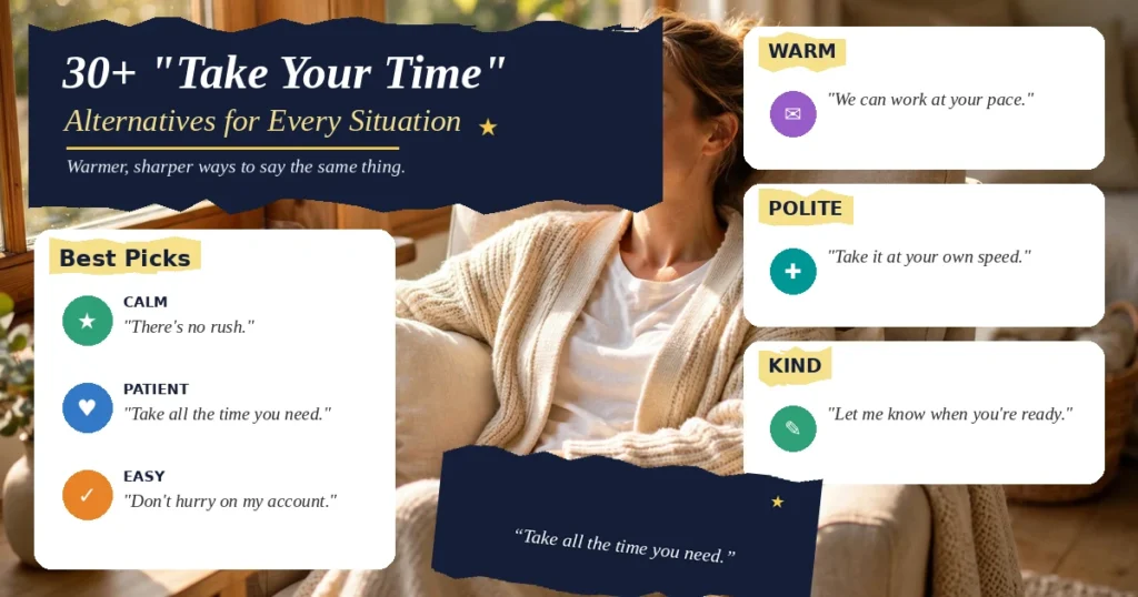 30+ "Take Your Time" Alternatives for Every Situation