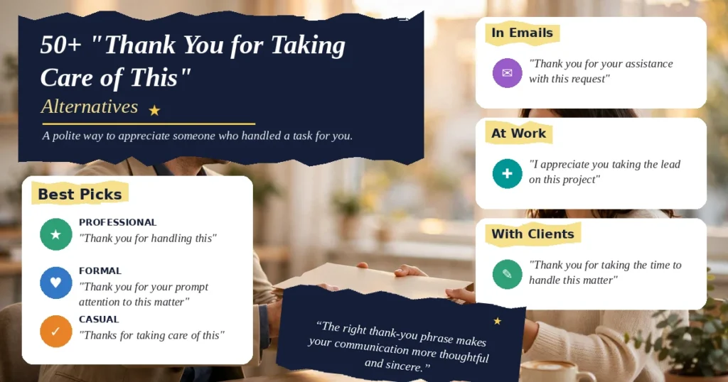 50+ “Thank You for Taking Care of This” Alternatives